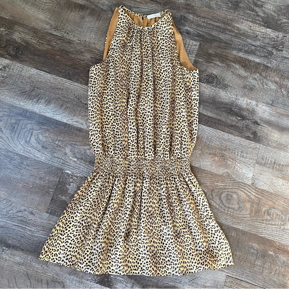 RAMY BROOK Paris Leopard-Print Silk Sleeveless Short Dress- excellent condition